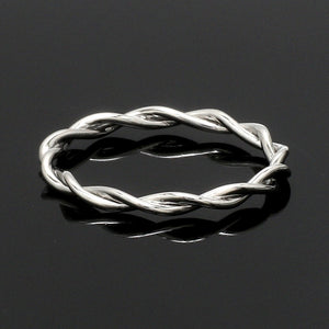 Plain Platinum Rope Ring for Women JL PT 1386