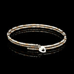 Load image into Gallery viewer, Japanese 2-row Platinum &amp; Rose Gold Bracelet for Women with Diamond Cut Balls JL PTB 1227
