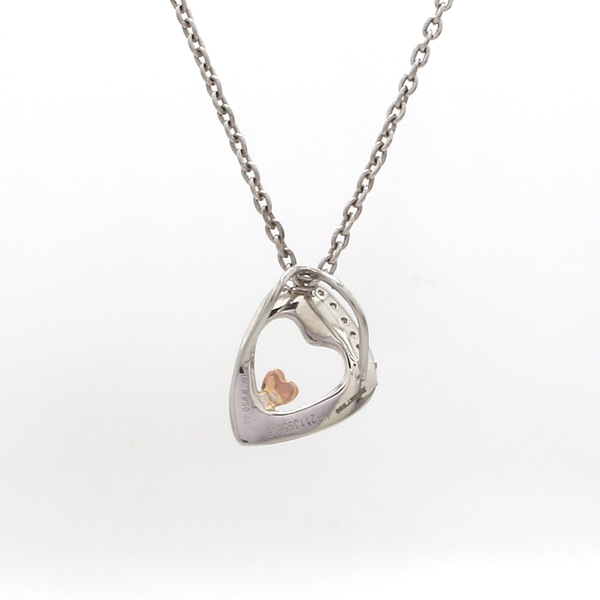 Evara Platinum Diamonds Pendant with Rose Gold Heart JL PT P 323   Jewelove.US