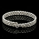 Load image into Gallery viewer, Dazzling Shiny 3-row Japanese Platinum Bracelet for Women with Diamond Cut Balls JL PTB 721

