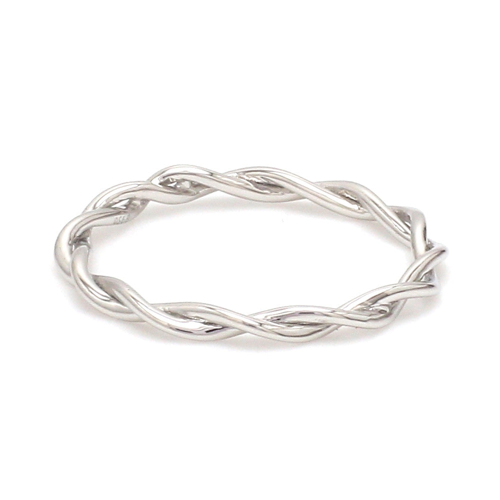 Plain Platinum Rope Ring for Women JL PT 1386