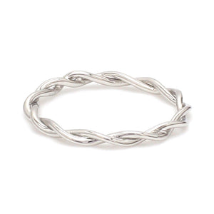 Plain Platinum Rope Ring for Women JL PT 1386