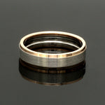 Load image into Gallery viewer, Engraved Platinum Love Bands with Rose Gold You &amp; Me Ring JL PT 1404
