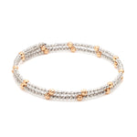 Load image into Gallery viewer, Japanese 2-row Platinum &amp; Rose Gold Bracelet for Women with Diamond Cut Balls JL PTB 1260
