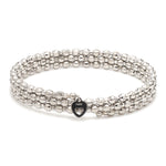 Load image into Gallery viewer, Dazzling Shiny 3-row Japanese Platinum Bracelet for Women with Diamond Cut Balls JL PTB 721
