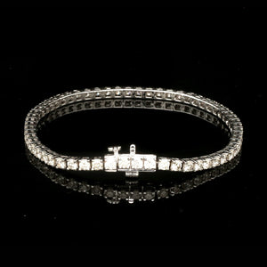 18-Pointer Diamond Tennis Bracelet 18K White Gold JL AU 755
