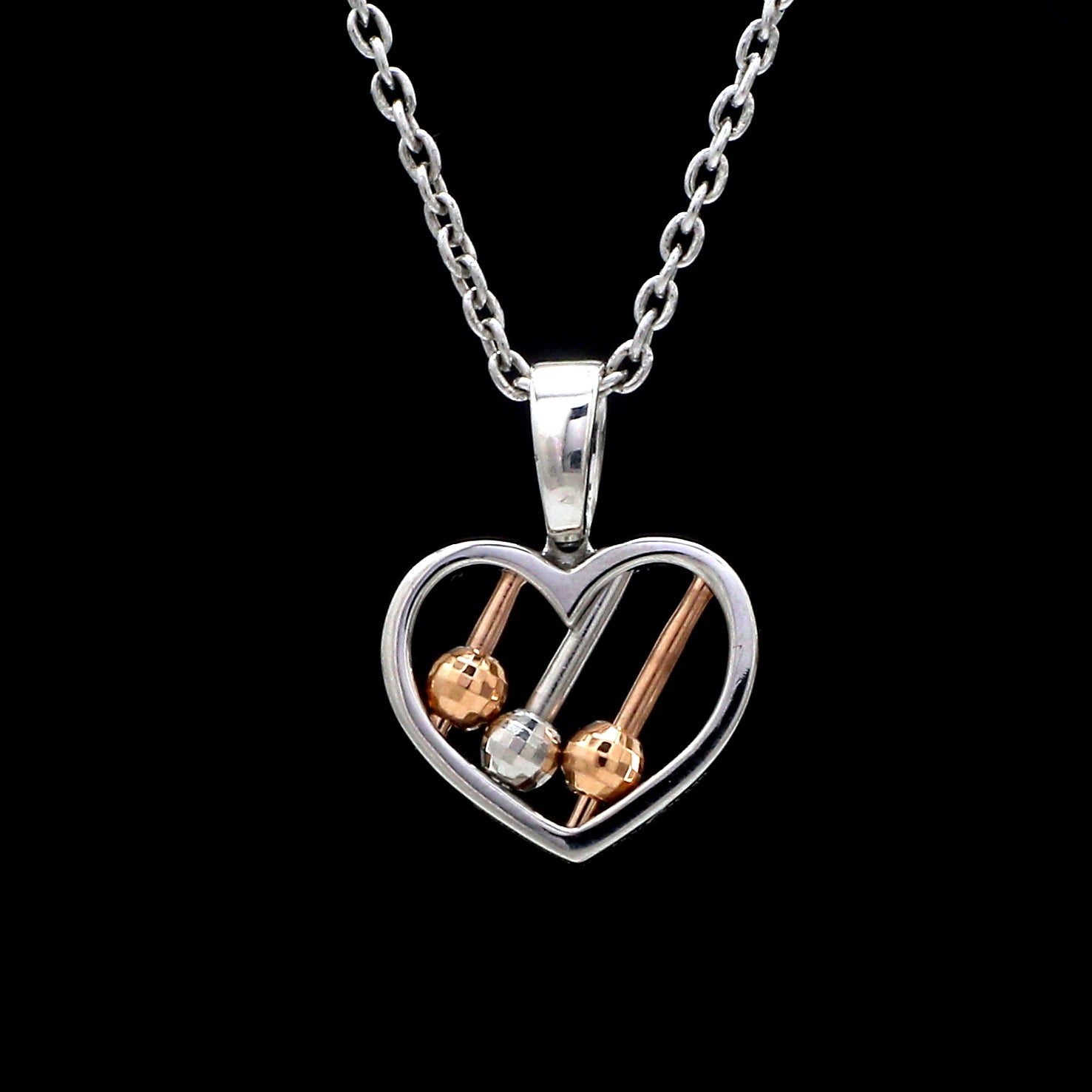 Evara Platinum & Rose Gold Diamonds Heart Pendant JL PT P 322   Jewelove.US