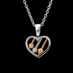 Load image into Gallery viewer, Evara Platinum &amp; Rose Gold Diamonds Heart Pendant JL PT P 322   Jewelove.US
