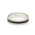 Load image into Gallery viewer, Platinum Couple Unisex Ring with Black Line Ceramic JL PT 1328   Jewelove
