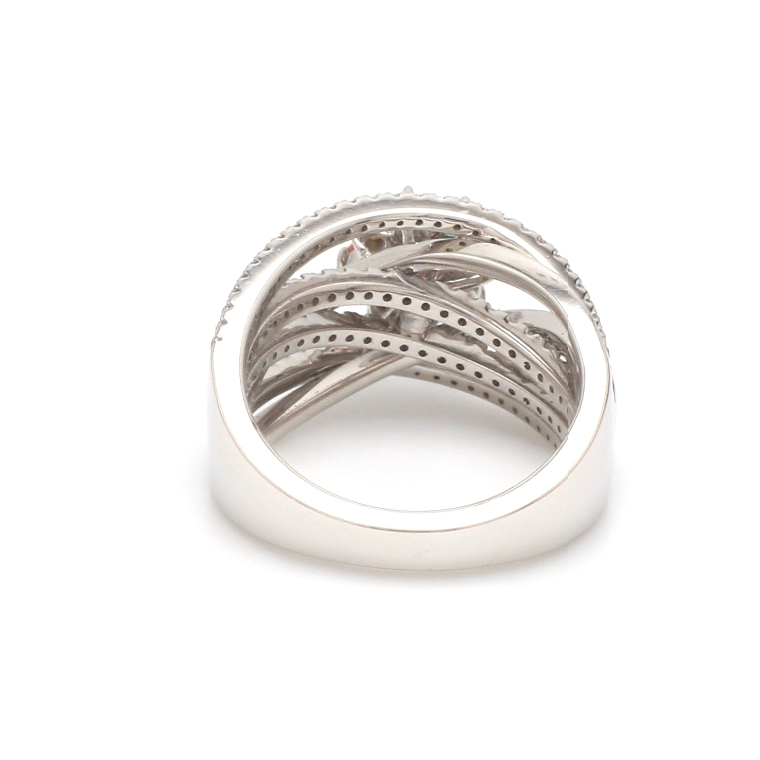 Ruby Navratan Platinum Ring with Diamond JL PT 1356   Jewelove.US