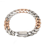 Load image into Gallery viewer, Men of Platinum | 9.5mm Matte &amp; Hi-Polish Rose Gold Bracelet for Men JL PTB 1257
