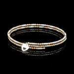 Load image into Gallery viewer, Japanese 2-row Platinum &amp; Rose Gold Bracelet for Women with Diamond Cut Balls JL PTB 1226

