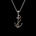 Load image into Gallery viewer, Platinum Anchor Pendant with Rose Gold for Sailors JL PT P 320   Jewelove.US
