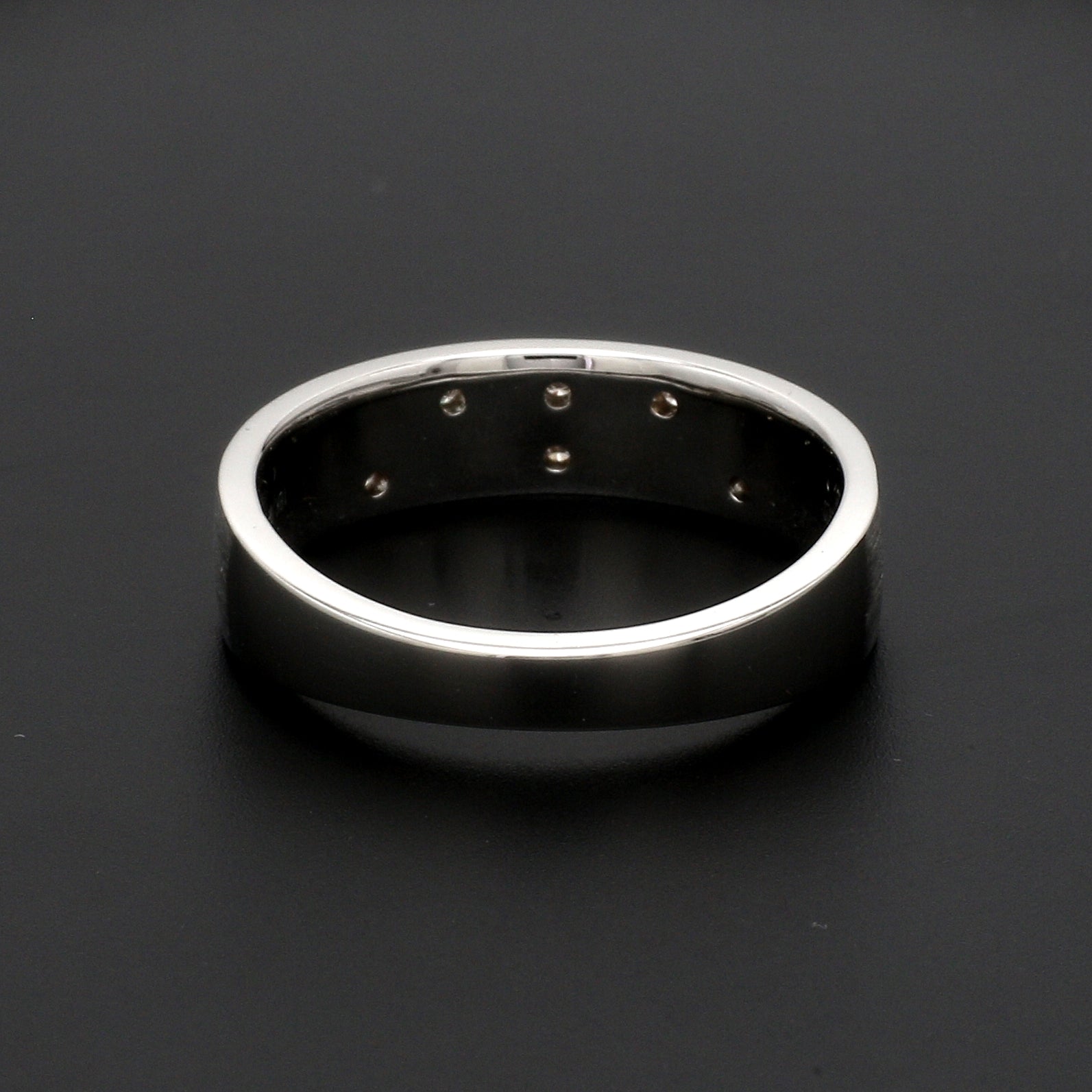 Designer Platinum Rose Gold Ring with Grooves & Diamonds for Women JL PT 570-A