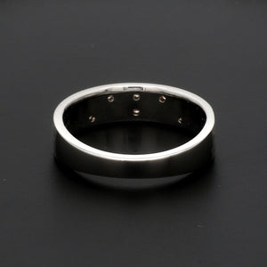Designer Platinum Rose Gold Ring with Grooves & Diamonds for Women JL PT 570-A