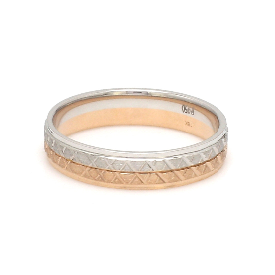 Platinum Love Bands with Rose Gold Unisex Ring JL PT 1407