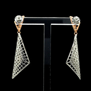 Evara Platinum Rose Gold Diamonds Earrings for Women JL PT E 311   Jewelove.US