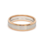 Load image into Gallery viewer, Engraved Platinum Love Bands with Rose Gold You &amp; Me Ring JL PT 1404
