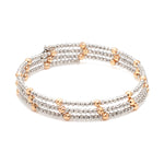 Load image into Gallery viewer, Japanese 3-row Platinum &amp; Rose Gold Bracelet for Women with Diamond Cut Balls JL PTB 1261
