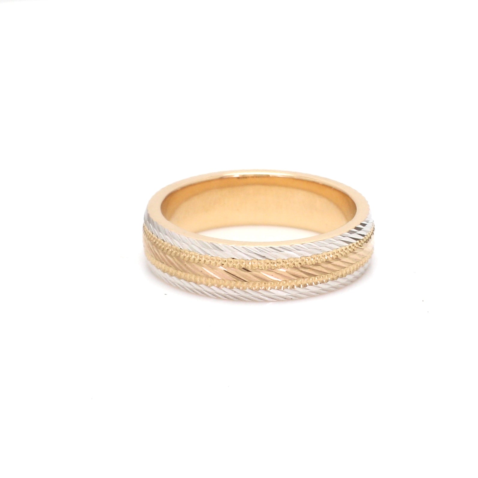 Designer 18K Triple Color Gold Unisex Ring JL AU 99