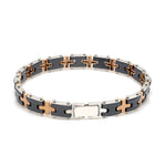 Load image into Gallery viewer, Men of Platinum| Rose Gold with Black Stone Bracelet for Men JL PTB 1327
