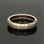 Load image into Gallery viewer, Engraved Platinum Love Bands with Rose Gold You &amp; Me Ring JL PT 1404
