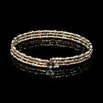 Load image into Gallery viewer, Unique 3-Row Japanese Platinum &amp; Rose Gold Bracelet for Women JL PTB 773
