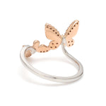 Load image into Gallery viewer, Evara Platinum Rose Gold Diamond Butterfly Ring for Women JL PT 1410
