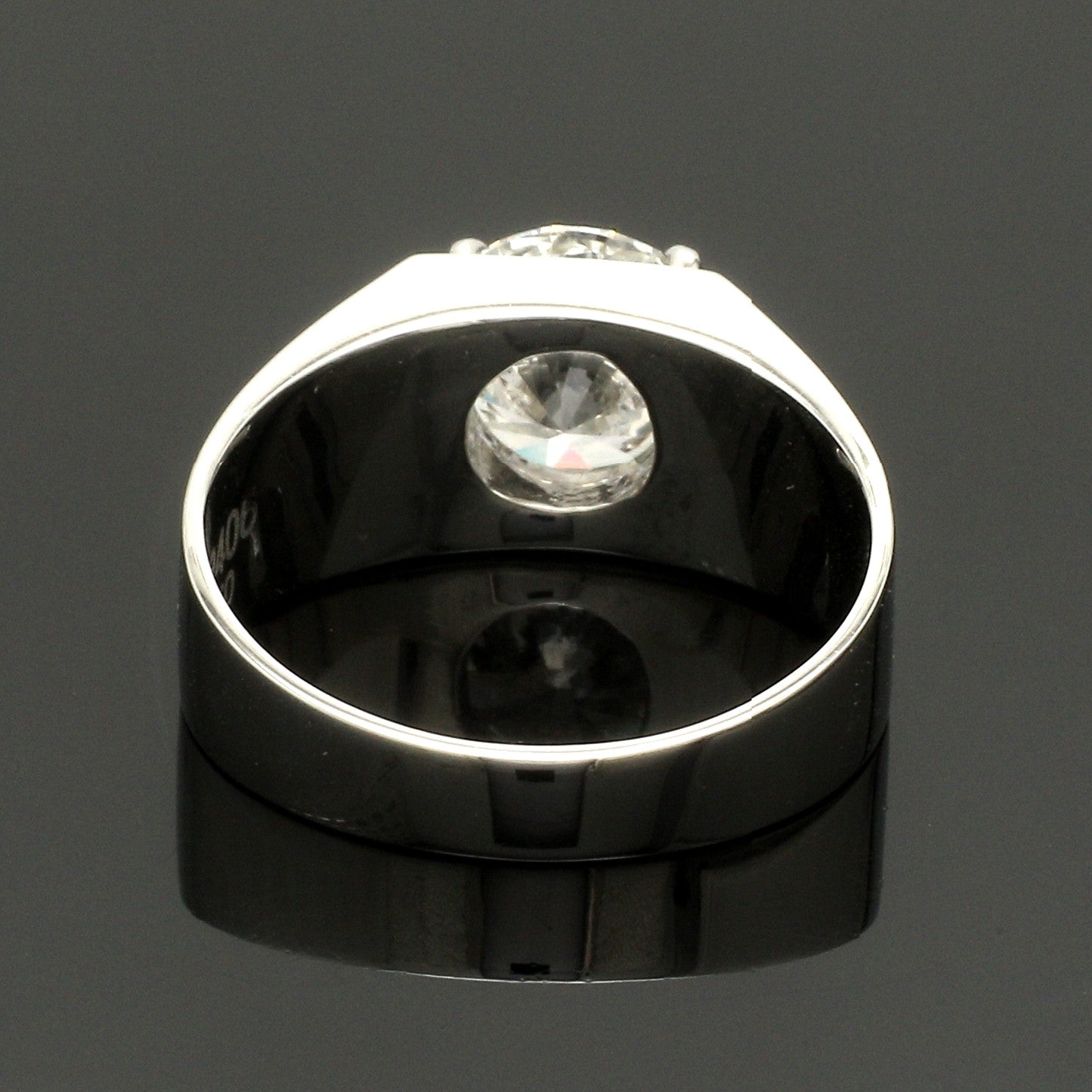 4-Carat Lag Grown Solitaire Platinum Ring for Men JL PT LG 1391