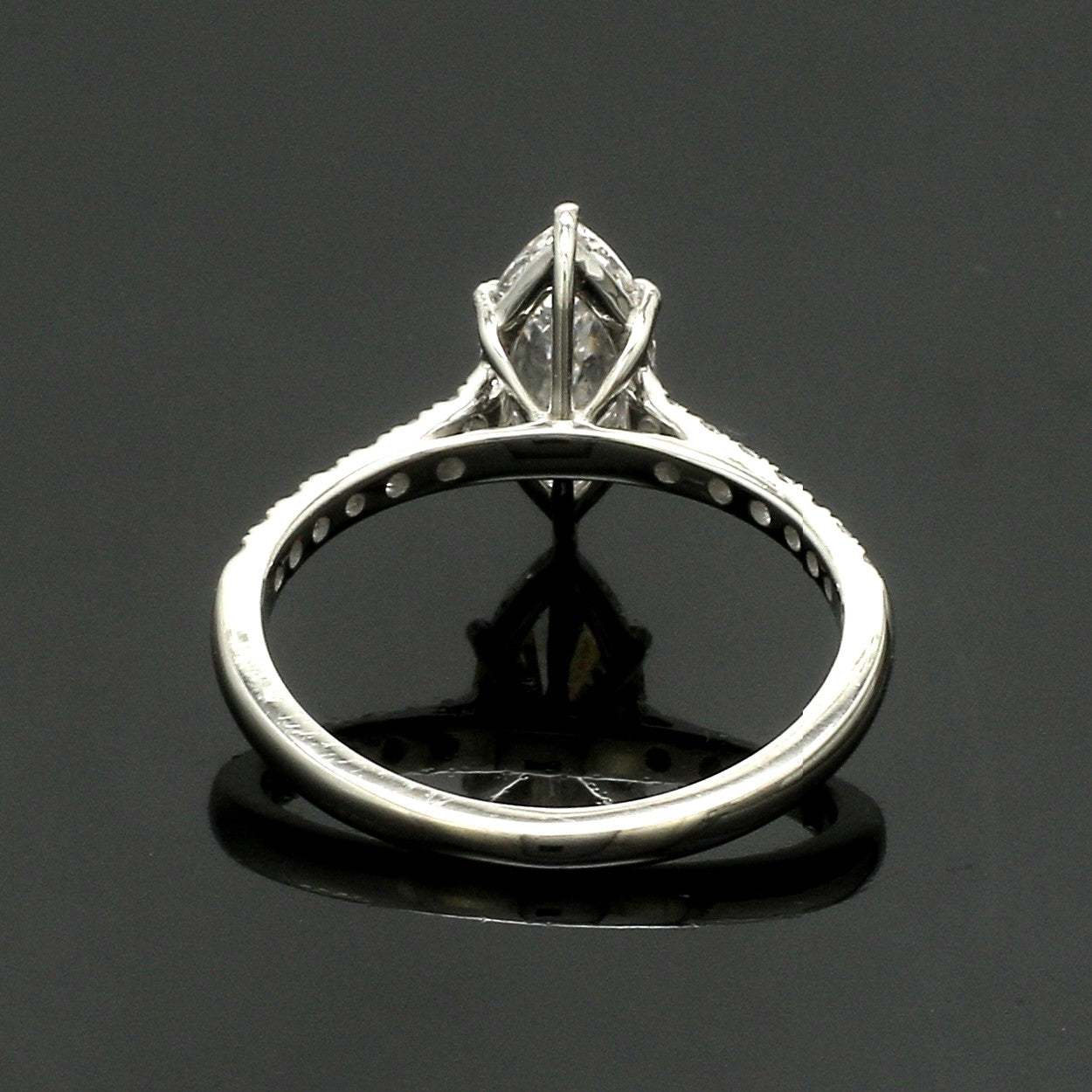 Marquise Cut Solitaire Diamond Shank Platinum Lab Grown Diamond Ring JL PT 19019-LGD