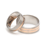 Load image into Gallery viewer, Platinum Love Bands with Rose Gold Ring JL PT 1413
