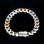 Load image into Gallery viewer, Men of Platinum | 9.5mm Matte &amp; Hi-Polish Rose Gold Bracelet for Men JL PTB 1257
