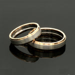 Load image into Gallery viewer, Engraved Platinum Love Bands with Rose Gold You &amp; Me Ring JL PT 1404
