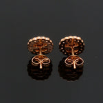 Load image into Gallery viewer, Natural Fancy Color Pink Diamond Cushion Shape Double Halo 18K Gold Earrings JL AU E 338R
