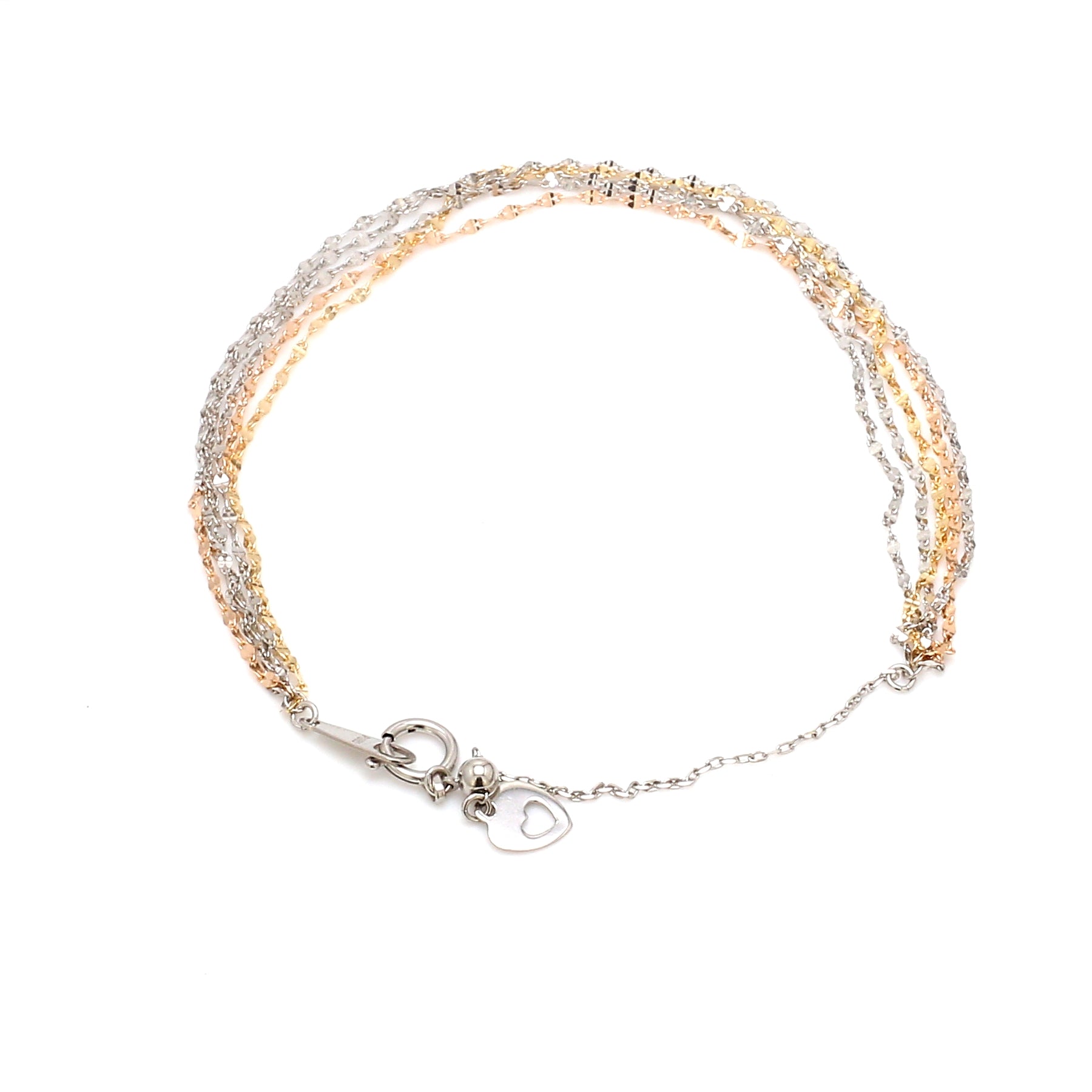 Japanese 5 Line Platinum & Rose gold Fantasy Light Weight Adjustable Bracelet JL PTB 1369
