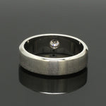Load image into Gallery viewer, 7mm Designer Single Diamond Platinum Band for Men JL PT 475
