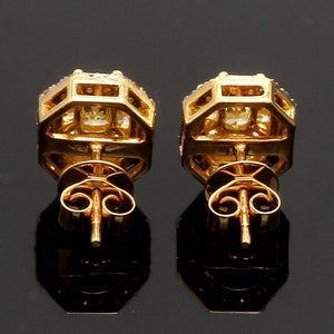 18K Yellow Gold Earrings with Natural Fancy Yellow & White Diamonds JL AU E 103