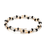 Load image into Gallery viewer, Japanese Platinum Rose Gold with Black Beads Nazariya / Nazariye Bracelet for Kids JL PTB 1230
