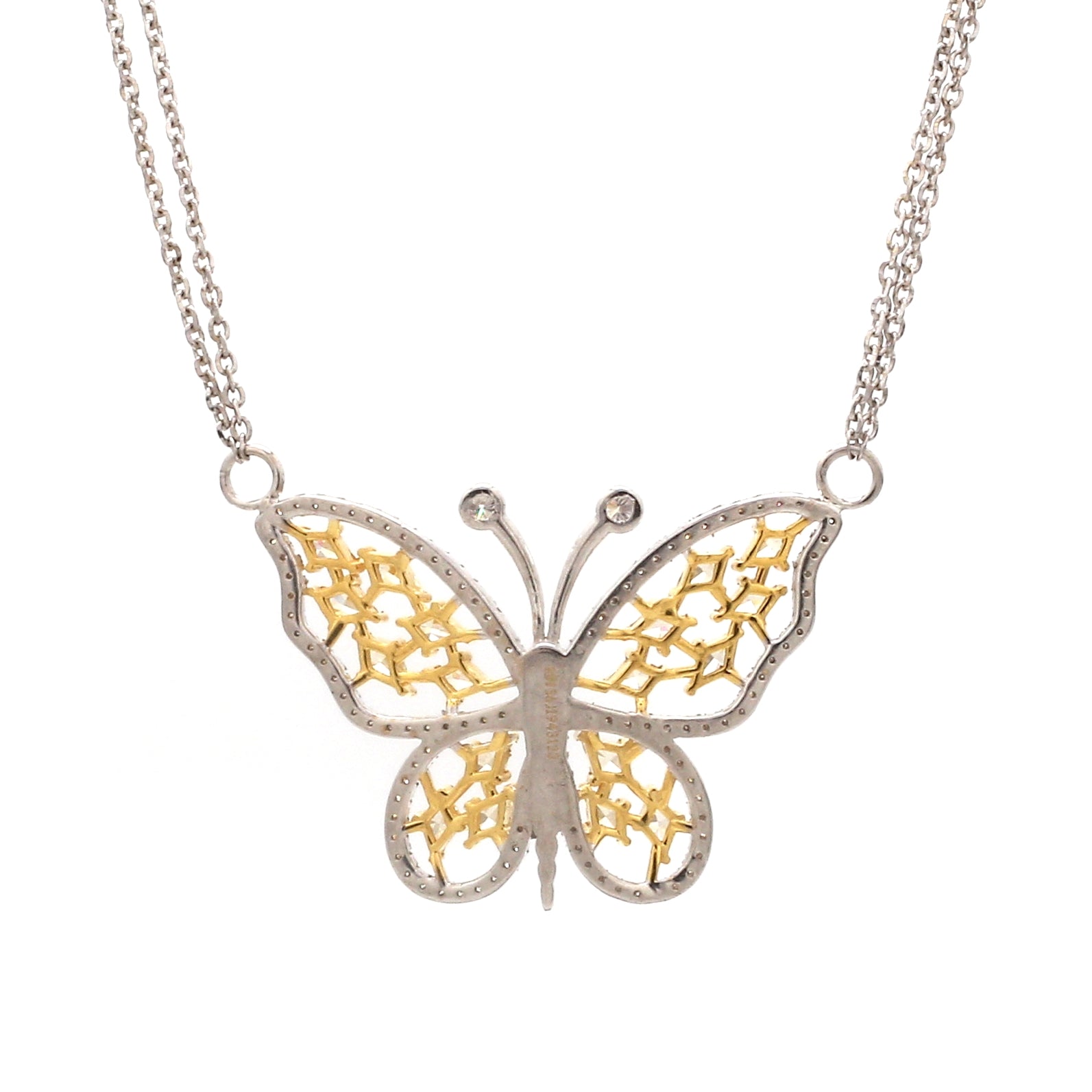 Natural Fancy Color Yellow Diamond Butterfly Pendant Chain Set for Women JL AU PE YD 101
