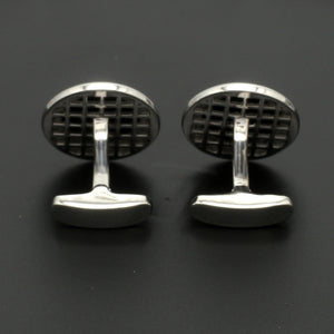 Platinum Cufflinks with Black Stone for Men JL PT C 02   Jewelove