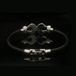 Load image into Gallery viewer, Platinum Bracelet with Black Stone for Men JL PTB 1342
