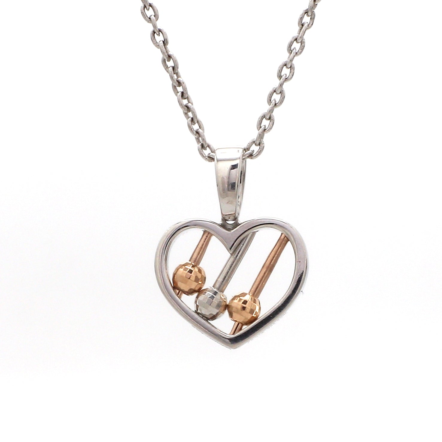 Evara Platinum & Rose Gold Diamonds Heart Pendant JL PT P 322   Jewelove.US