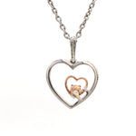 Load image into Gallery viewer, Evara Platinum &amp; Rose Gold Heart Single Diamond Pendant JL PT P 325
