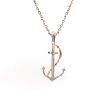 Load image into Gallery viewer, Platinum Anchor Pendant with Rose Gold for Sailors JL PT P 320   Jewelove.US
