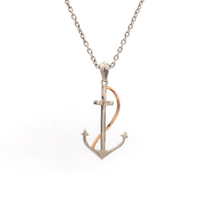 Platinum Anchor Pendant with Rose Gold for Sailors JL PT P 320   Jewelove.US