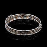 Load image into Gallery viewer, Japanese 5-row Platinum &amp; Rose Gold Bracelet for Women with Diamond Cut Balls JL PTB 1273
