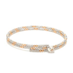 Load image into Gallery viewer, Japanese 2-row Platinum &amp; Rose Gold Bracelet for Women with Diamond Cut Balls JL PTB 1226
