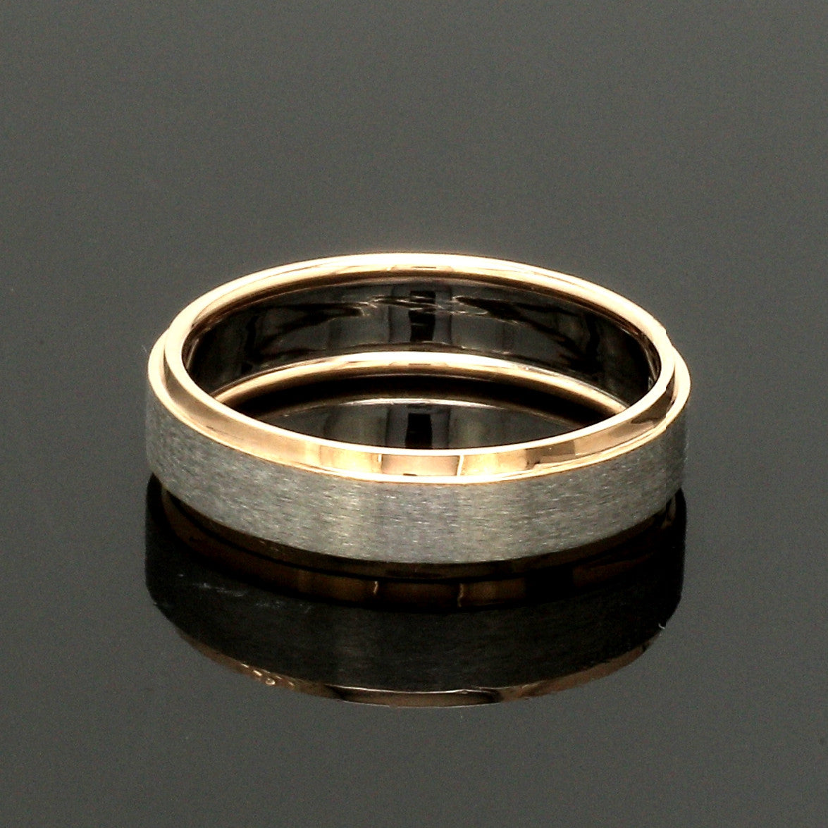 Platinum Love Bands with Rose Gold Ring JL PT 1408