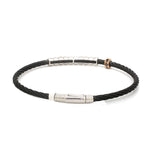Load image into Gallery viewer, Platinum &amp; Rose Gold Bracelet with Black Stone for Men JL PTB 1325
