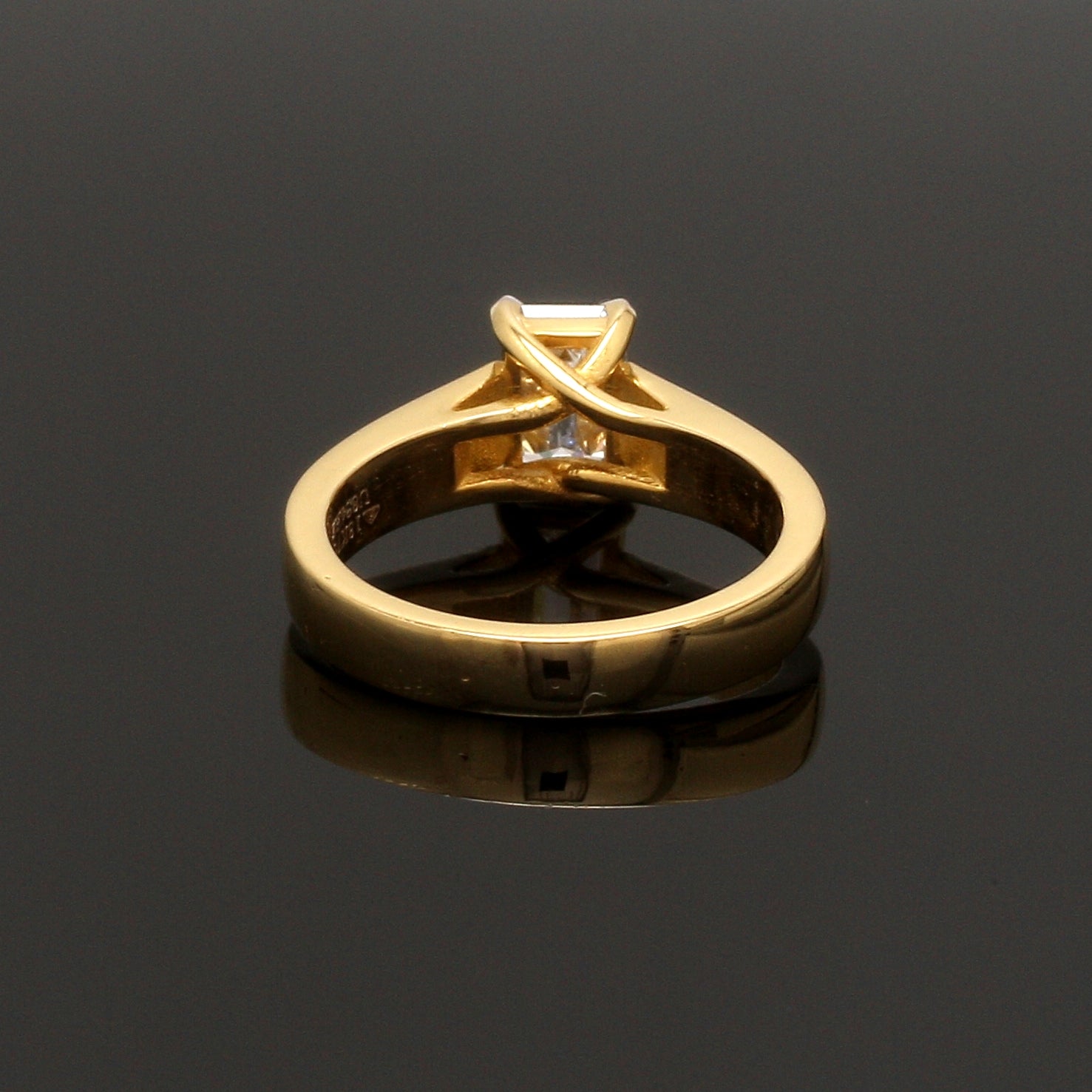 50-Pointer Emerald Cut Solitaire Diamond 18K Yellow Gold Ring JL AU RS EM 127Y-A   Jewelove.US